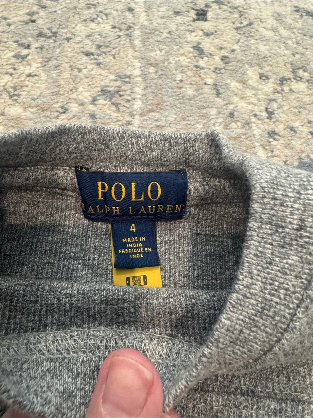 Ralph Lauren Heather Gray Crewneck Sweater with Black Pony